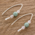 Jade and rose quartz drop earrings, 'Apple Green Mayan Earth' - Apple Green Jade and Rose Quartz Earrings from Guatemala (image 2b) thumbail