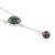 Jade Y-necklace, 'Dark Green Mayan Pendulum' - Dark Green Jade Rose Quartz and Garnet Y-Necklace (image 2c) thumbail