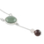 Jade pendant necklace, 'Apple Green Mayan Pendulum' - Apple Green Jade Rose Quartz and Garnet Pendant Necklace (image 2c) thumbail