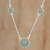 Jade pendant necklace, 'Apple Green Circular Maya' - Apple Green Jade Pendant Necklace from Guatemala (image 2) thumbail