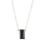 Reversible jade pendant necklace, 'Black Door' - Black Jade Reversible Pendant Necklace from Guatemala