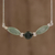 Jade pendant necklace, 'Verdant Wings' - Sterling Silver Dark and Pale Jade Bead Pendant Necklace (image 2b) thumbail