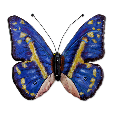 Ceramic Morpho Butterfly Sculpture from Guatemala