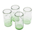 Recycled glass tumblers, 'Glacial Green' (set of 4) - Hand Blown Recycled Glass Clear Green Tumblers (Set of 4)