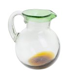 Recycled glass pitcher, 'Palm Beach' - Clear Green Brown Hand Blown Recycled Glass Pitcher