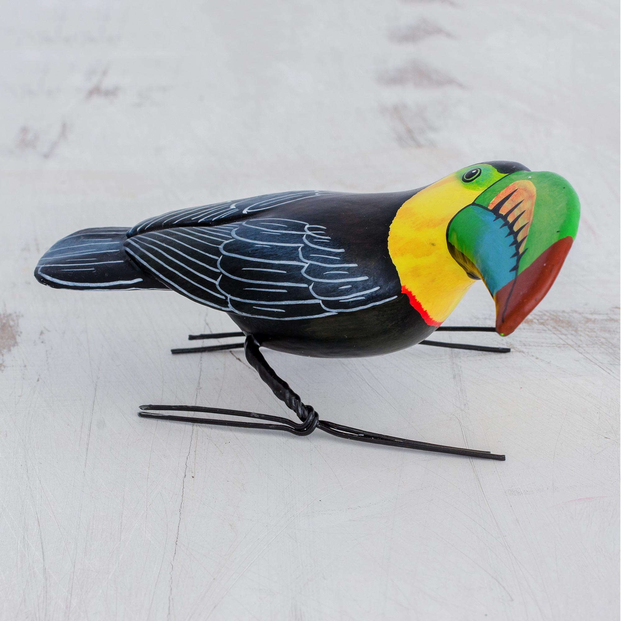 Ceramic Figurine of a Keel-Billed Toucan from Guatemala - Keel-Billed