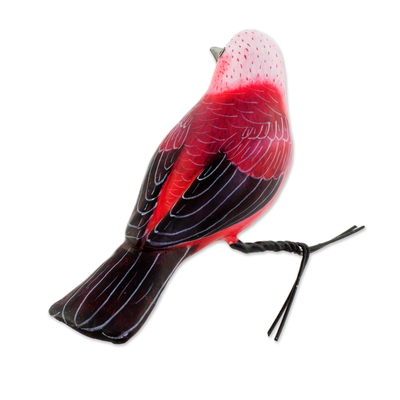 estatuilla de cerámica - Figurilla de Cerámica de un Pájaro Reinita Rosa de Guatemala
