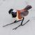 Keramikfigur, „Meise mit Kastanienrücken“ – Keramikfigur eines Meise-Vogels mit Kastanienrücken