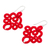 Hand-tatted dangle earrings, 'Poppy Lace' - Hand-Tatted Dangle Earrings in Poppy from Guatemala