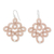 Hand-tatted dangle earrings, 'Champagne Lace' - Hand-Tatted Dangle Earrings in Champagne from Guatemala