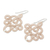 Hand-tatted dangle earrings, 'Champagne Lace' - Hand-Tatted Dangle Earrings in Champagne from Guatemala