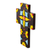 Gourd and wood wall cross, 'Designs of Old' - Colorful Floral Gourd and Wood Wall Cross from El Salvador (image 2b) thumbail