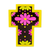 Wandkreuz aus Kürbis und Holz - Lebhaftes Blumenkürbis- und Holzwandkreuz aus El Salvador