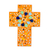 Gourd and wood wall cross, 'Abstract Petals' - Abstract Gourd and Wood Wall Cross from El Salvador (image 2a) thumbail