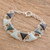 Jade link bracelet, 'Tricolor Pyramids' - Triangular Jade Link Bracelet Crafted in Guatemala (image 2) thumbail