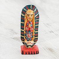 Wood figurine, 'Miracle of Guadalupe'