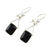 Jade dangle earrings, 'Mayan Peaks in Black' - Jade Dangle Earrings in Black from Guatemala (image 2c) thumbail
