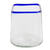 Vasos de jugo de vidrio reciclado, (juego de 4) - Vasos de jugo de vidrio reciclado transparente con borde azul (juego de 4)