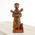 Wood statuette, 'Dedicated Saint' - Hand Painted Pinewood Saint Francis Statuette thumbail