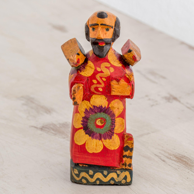 Wood figurine, 'Saint Francis of Assisi' - Pinewood Figurine of Saint Francis from Guatemala
