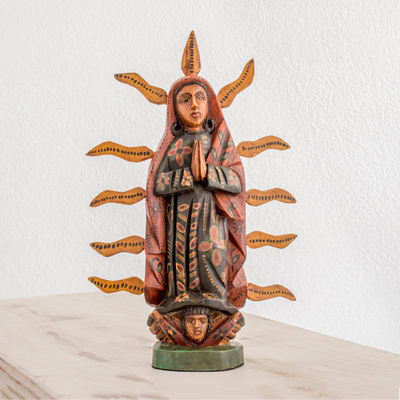 Wood statuette, Glowing Guadalupe