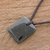 Jade pendant necklace, 'Dazzling Glory' - Green Jade Pendant Necklace with Black Cotton Cord (image 2) thumbail