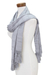 Rayon scarf, 'Sweet Charm' - Hand Woven Grey Rayon Wrap Scarf from Guatemala