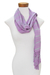Rayon scarf, 'Sweet Dance' - Hand Woven Purple Striped Rayon Wrap Scarf from Guatemala
