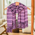 Rayon scarf, 'Sweet Radiance' - Hand Woven Purple Striped Rayon Wrap Scarf