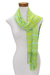 Rayon scarf, 'Sweet Morning' - Hand Woven Striped Rayon Wrap Scarf from Guatemala