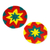 Cotton crocheted coasters, 'Vivid Starburst' (set of 6) - Vivid Colorful Starburst Cotton Crochet Coasters (Set of 6) (image 2c) thumbail