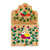 Wood key and letter holder, 'Cheery Birds' - Colorful Bird and Flowers Pinewood Letter and Key Holder
