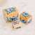 Mini-Dekoboxen aus Holz, (3er-Set) - Dekorative Boxen aus hellem Kiefernholz mit blauen Blumen und Vögeln (3er-Set)