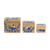 Wood mini decorative boxes, 'Forest Treasures' (set of 3) - Blue Floral Birds Light Pinewood Decorative Boxes (Set of 3)