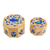 Dekoboxen aus Holz, (Paar) - Paar dekorative Boxen aus Kiefernholz mit Vogelmotiven in Blau