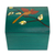Cajas decorativas de madera, (juego de 4) - Cajas Decorativas de Madera de Pino con Motivos de Aves en Verde (4)
