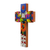 Wood wall cross, 'Sacred Book' - Hand-Painted Pinewood Wall Cross from El Salvador (image 2b) thumbail