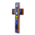 Holzwandkreuz, 'Die Eucharistie - Handbemaltes christliches Wandkreuz aus Kiefernholz aus El Salvador