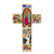 Wood wall cross, 'Virgin of Guadalupe and Juan Diego' - Hand-Painted Pinewood Wall Cross of Mary from El Salvador (image 2a) thumbail
