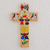 Wood wall cross, 'Sacred Union' - Marriage-Themed Pinewood Wall Cross from El Salvador thumbail