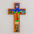 Wood wall cross, 'Road to Emmaus' - Handmade Pinewood Wall Cross of Jesus from El Salvador thumbail