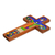 Wood wall cross, 'Road to Emmaus' - Handmade Pinewood Wall Cross of Jesus from El Salvador (image 2c) thumbail