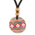 Halskette mit Holzanhänger - Halskette mit Anhänger aus Kiefernholz mit Maya-Motiven aus Guatemala