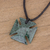 Jade pendant necklace, 'Dark Green Paté Cross' - Jade Cross Pendant in Dark Green from Guatemala (image 2) thumbail