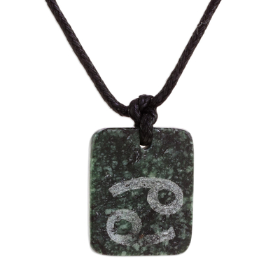 Jade Zodiac Cancer Pendant Necklace from Guatemala