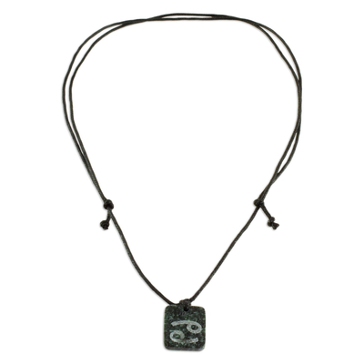 Halskette mit Jade-Anhänger - Jade-Sternzeichen-Krebs-Anhänger-Halskette aus Guatemala