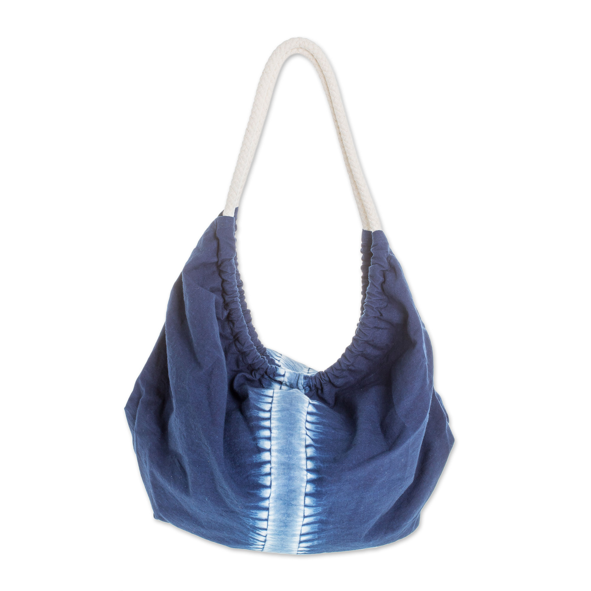 Indigo Tie-Dyed Cotton Hobo Handbag from El Salvador - Indigo Vision ...