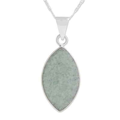 Jade pendant necklace, 'Vibrant Leaf' - Reversible Apple and Dark Green Jade Pendant Necklace