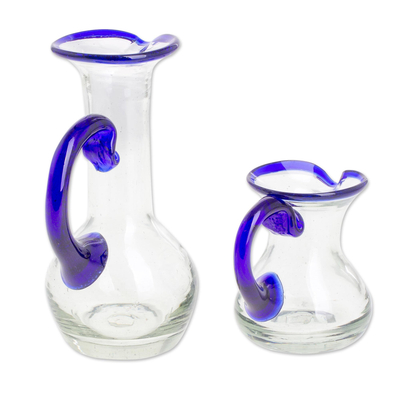 Handblown small glass pitcher