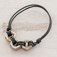 Upcycled metal pendant bracelet,